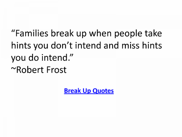 Families break up