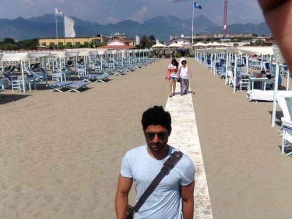 Farhan Akhtar At Beach-DC011