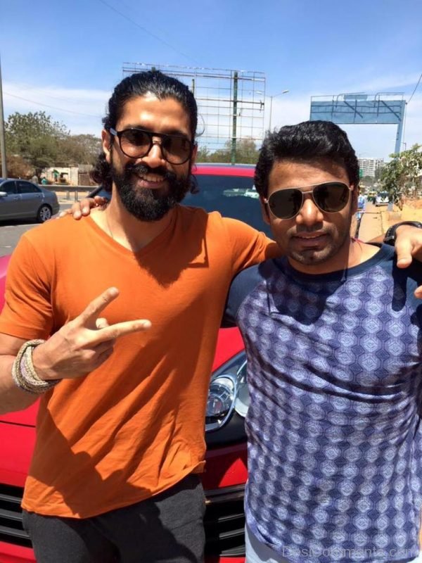 Farhan Akhtar In Orange T-Shirt