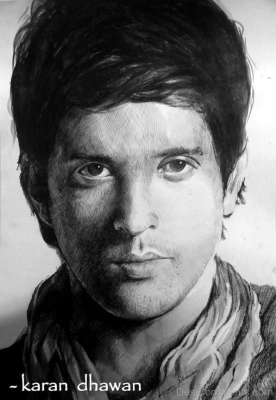 Farhan Akhtar Pencil Sketch Photo-DC055