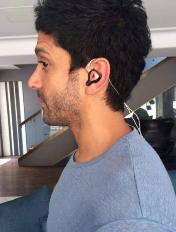 Farhan Akhtar Wearing Headphones