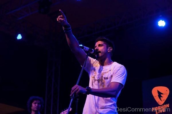 Farhan Akhtar Wearing White T-Shirt Image