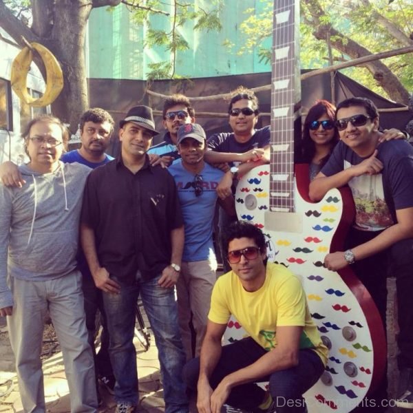 Farhan Akhtar Wearing Yellow T-Shirt Image-DC080