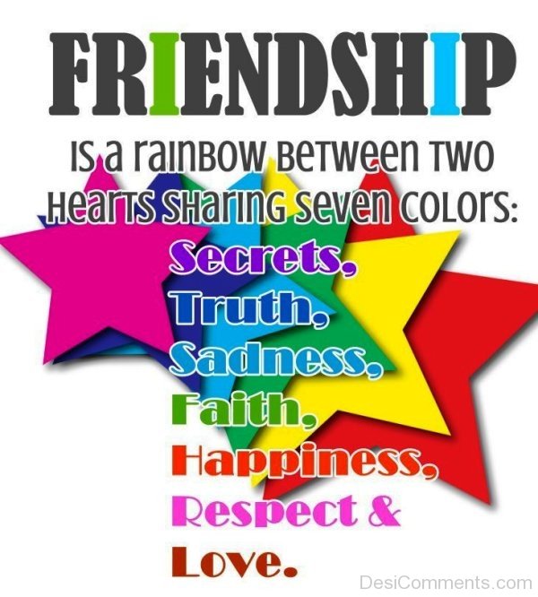 Friendship Is A Rainbow Between Two Hearts Sharing Seven Colors -dc099073