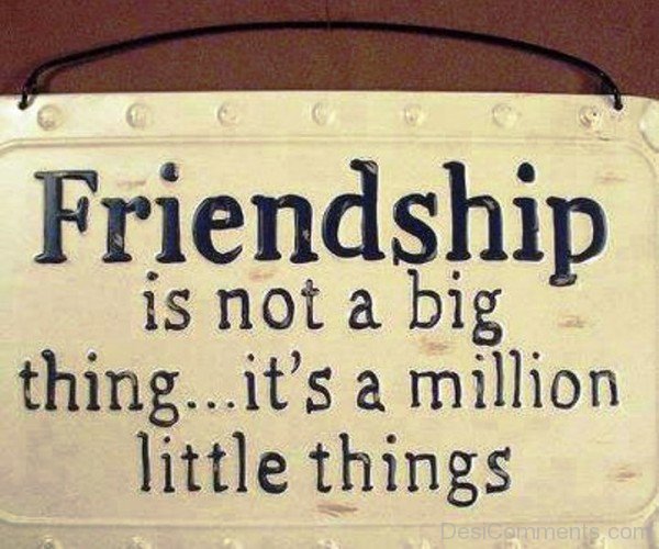 Friendship Is Not A Big Thing Its a Millon Little Things