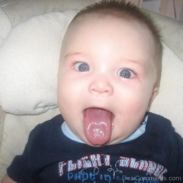 Funny Baby Showing His Tongue