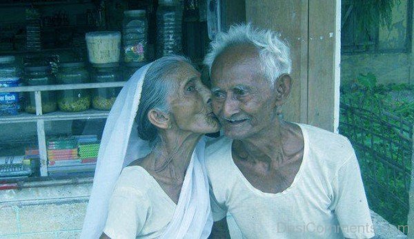 Funny Old Man Kissing