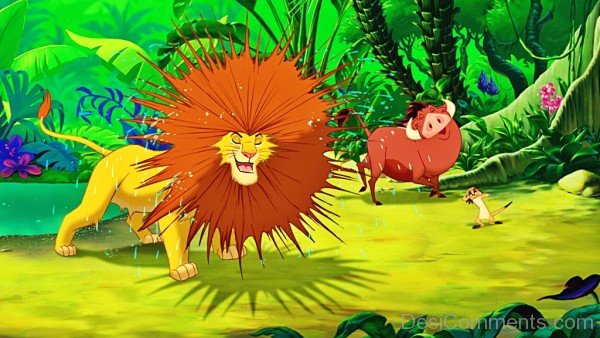 Funny Picture Of Lion King With Timon And Pumbaa