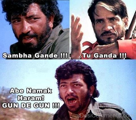 Funny sholay bollywood movie Pic