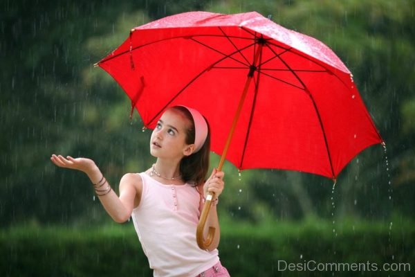 Girl Holding Umbrella - Rain Srinking-DC18