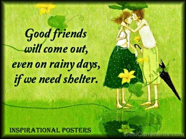 Good Friends Will Come Out Even On Rainy Days If We Need Shelter-dc099093