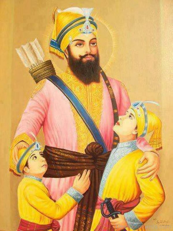Grur Gobind Singh Ji With His Sons-DC037