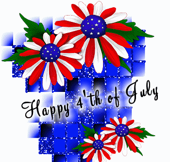 Happy 4th Of July With Flower