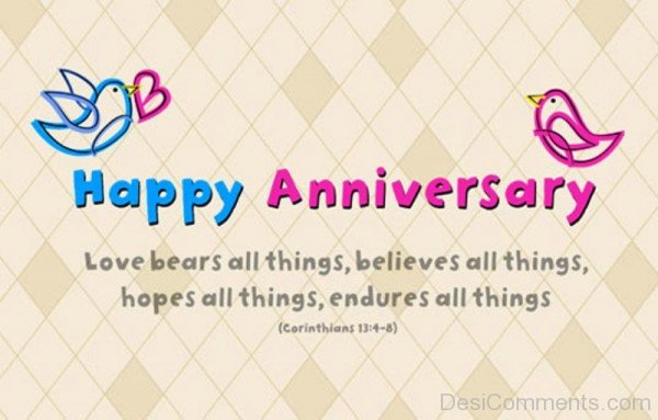 Happy Anniversary Love Bears All Things