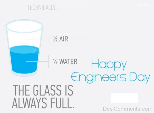 Happy Engineers Day With Glass And Water Experiment