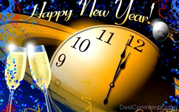 Happy New Year With Clock