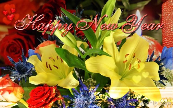 Happy New Year With Flower-DC47