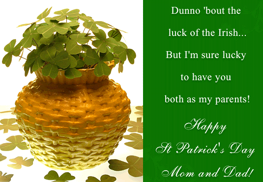 Happy St. Patrick’s Day Mom – Dad
