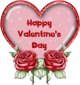 Happy Valentine’s Day Roses Glittering Image
