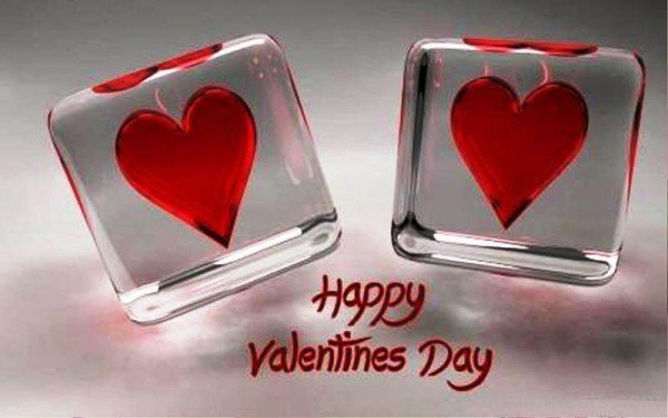 Happy Valentines Day Two Red Hearts Image-edc423DESI14