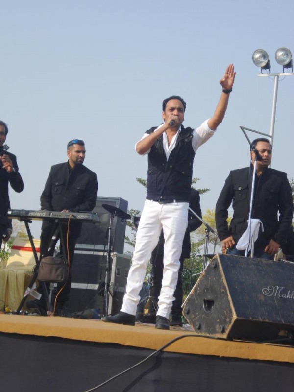 Harjit Harman During A Stage Show