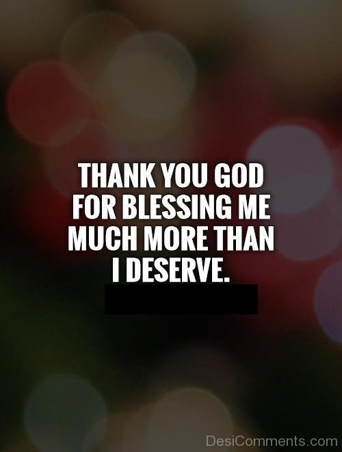 I Deserve Blessings
