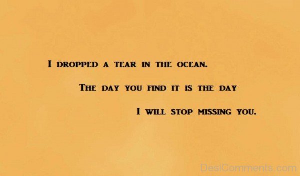 I Dropped A Tear In The Ocean-DC169