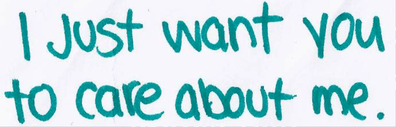 I Care about. I just want you. No one Cares about me. To Care about for. I just want to see