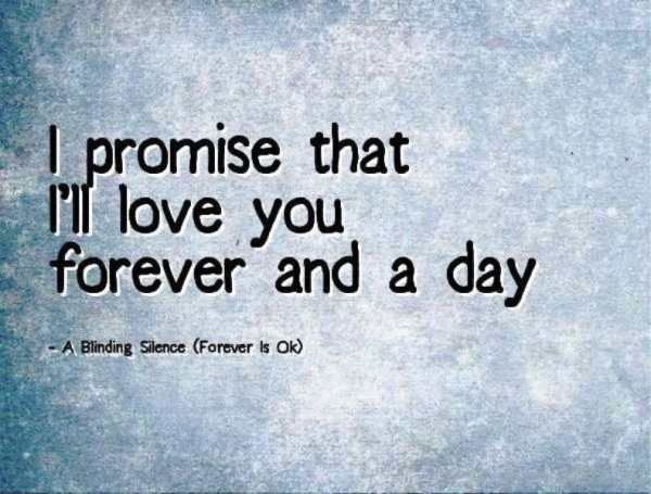 I Promise That I’ll Love You Forever