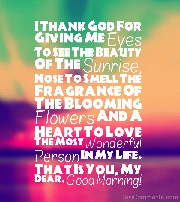 I Thank God For Giving Me Eyes