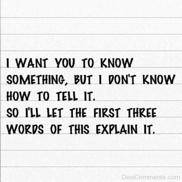 I Want You To Know Something-tmy7070desi076