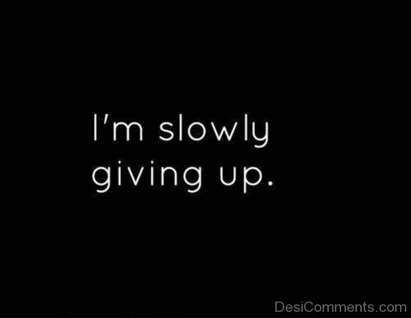 I’m Slowly Giving Up