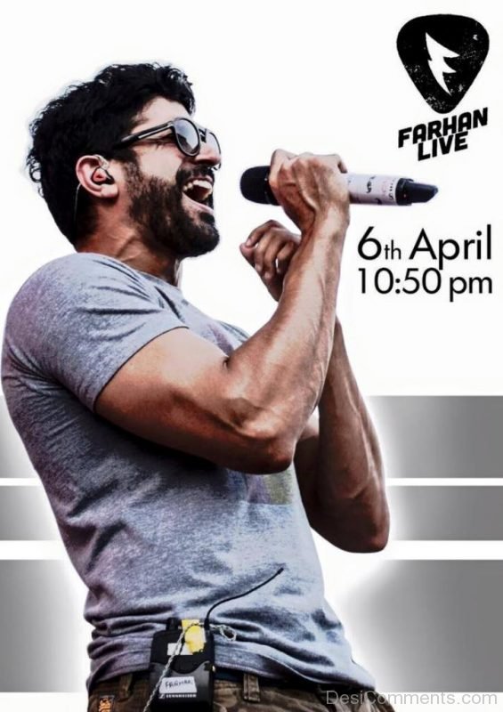 Image Of Farhan Akhtar Holding Mic-DC105