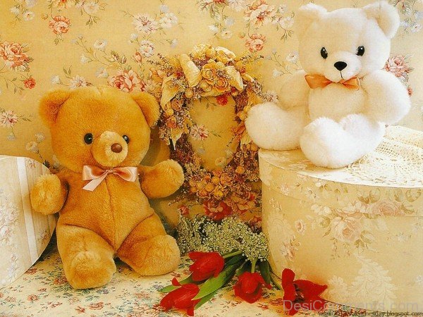 Image Of Flowers And Teddy Bears