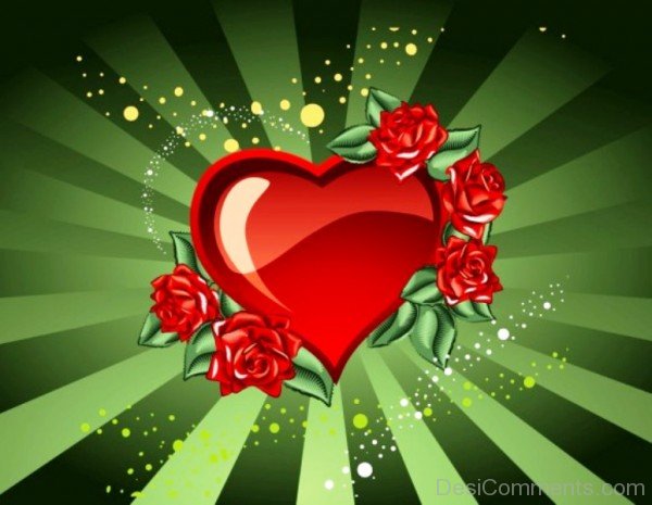 Image Of Love Heart With Rose-tvw255desi51