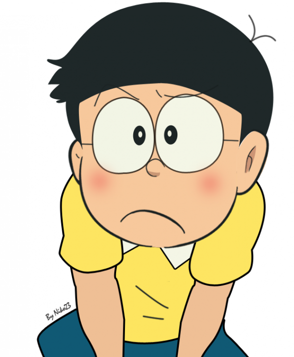 Image Of Nobita In Sad Mood