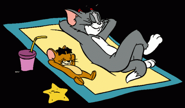 Image Of Tom And Jerry Taking Rest