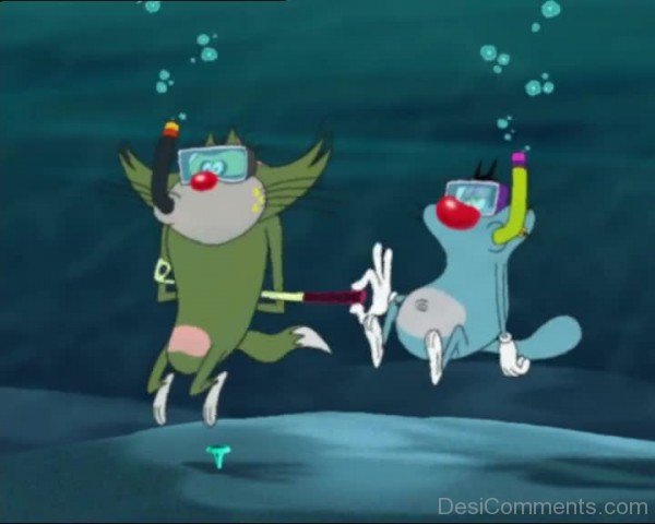 Jack Diving With Oggy