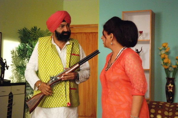 Jaspal Bhatti And Savita Bhatti During Shooting