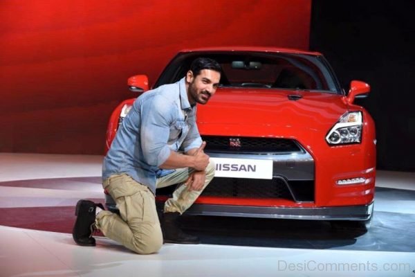 John Abraham Giving Pose With Car-DC14