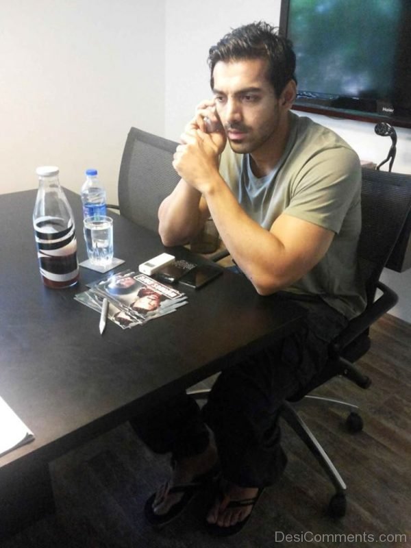 John Abraham On Phone-DC26