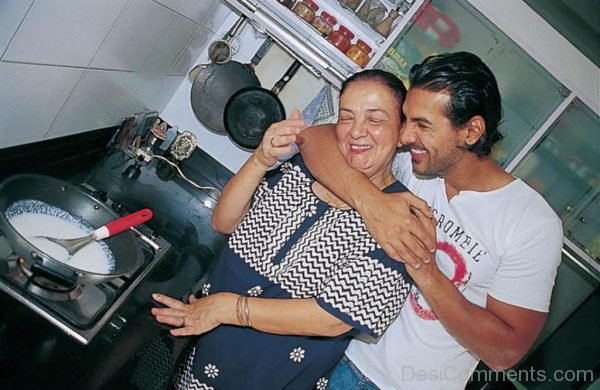 John Abraham With His Mom Image-DC35