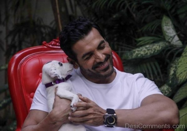 John Abraham Wth Puppy-DC46