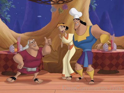 Kronk With His Wife And Father