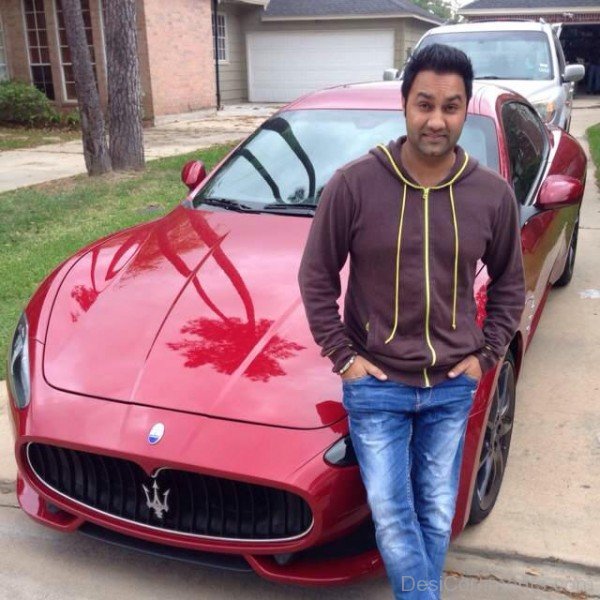 Lakhwinder Wadali Giving Pose With Car