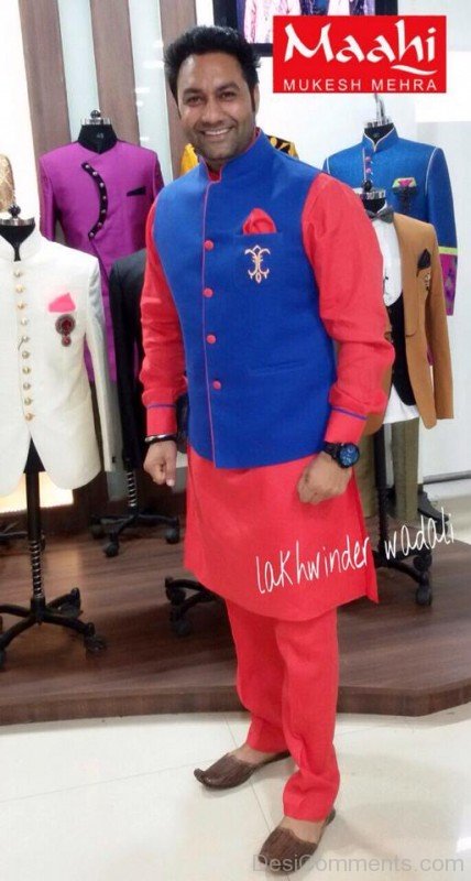 Lakhwinder Wadali In Pink Kurta Pajama