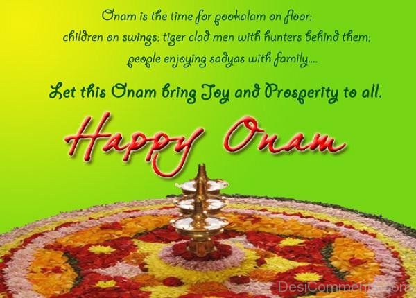 Let this onam bring joy and prosperity to all