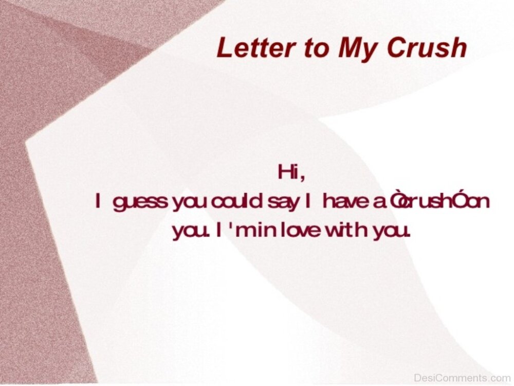 Letter To Crush Templates Printable Free