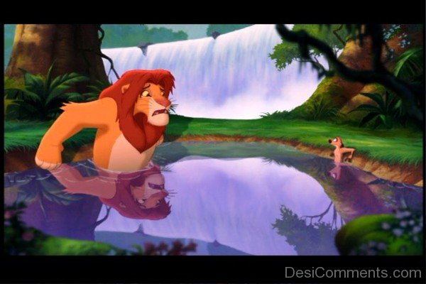 Lion King Looking At Timon 