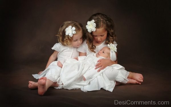 Little Girls And Baby